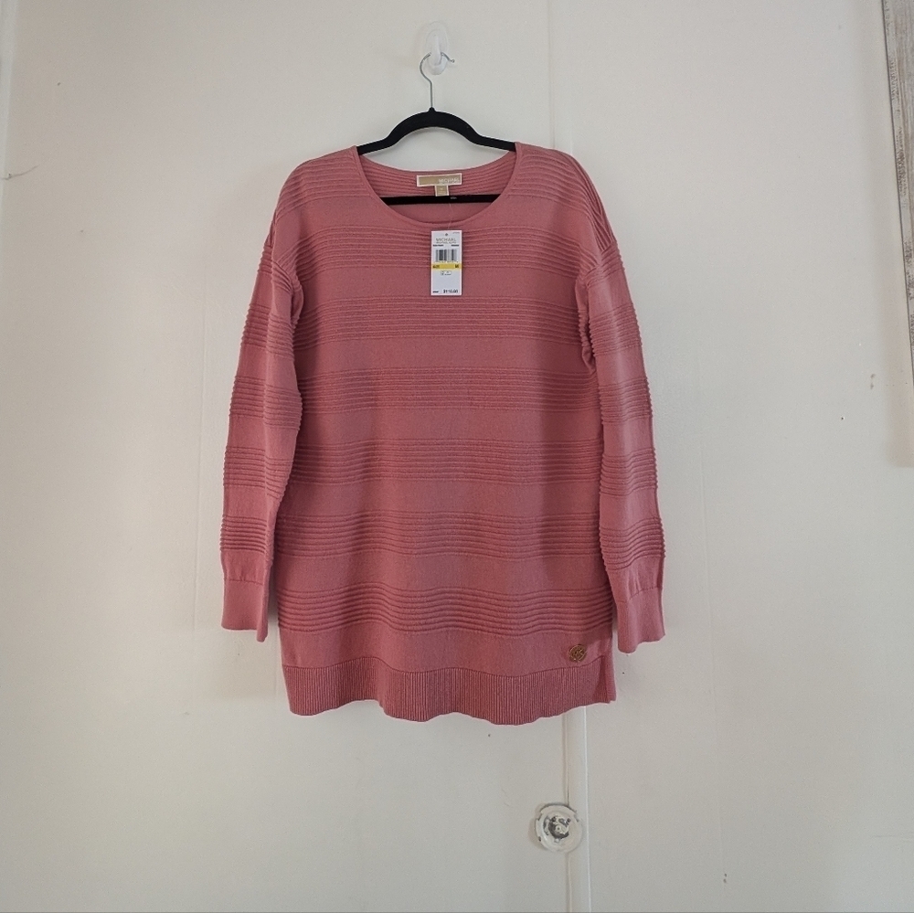 Michael Kors Pink Versatile Aesthetic Sweater Loose Fit Size M Longsleeve